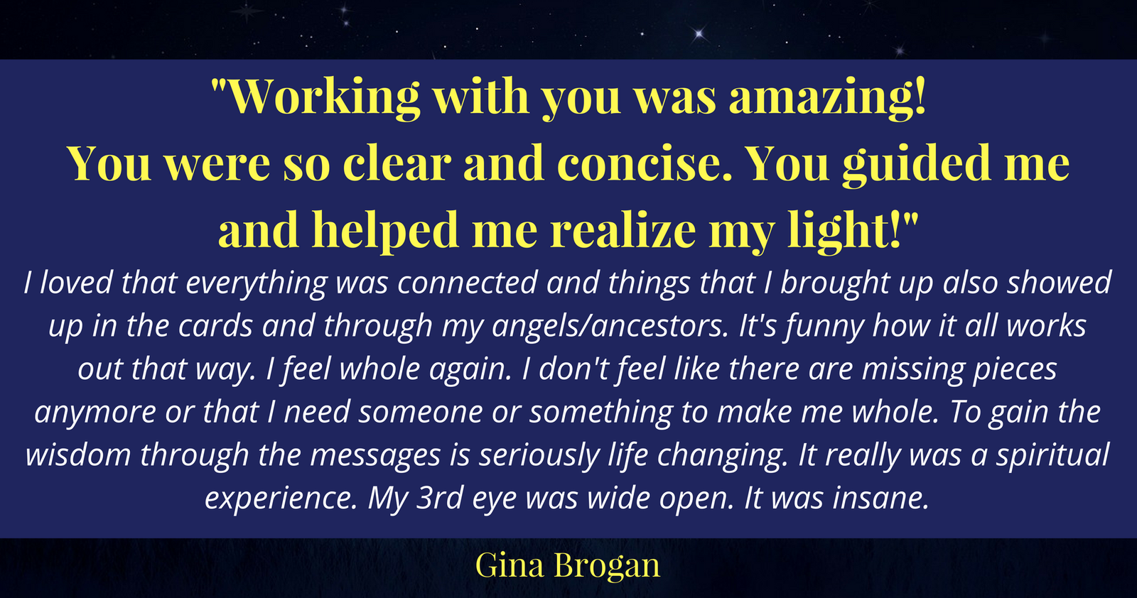Gina Brogan Testimonial