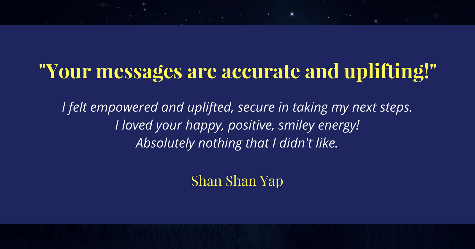 Shan Shan Yap Testimonial